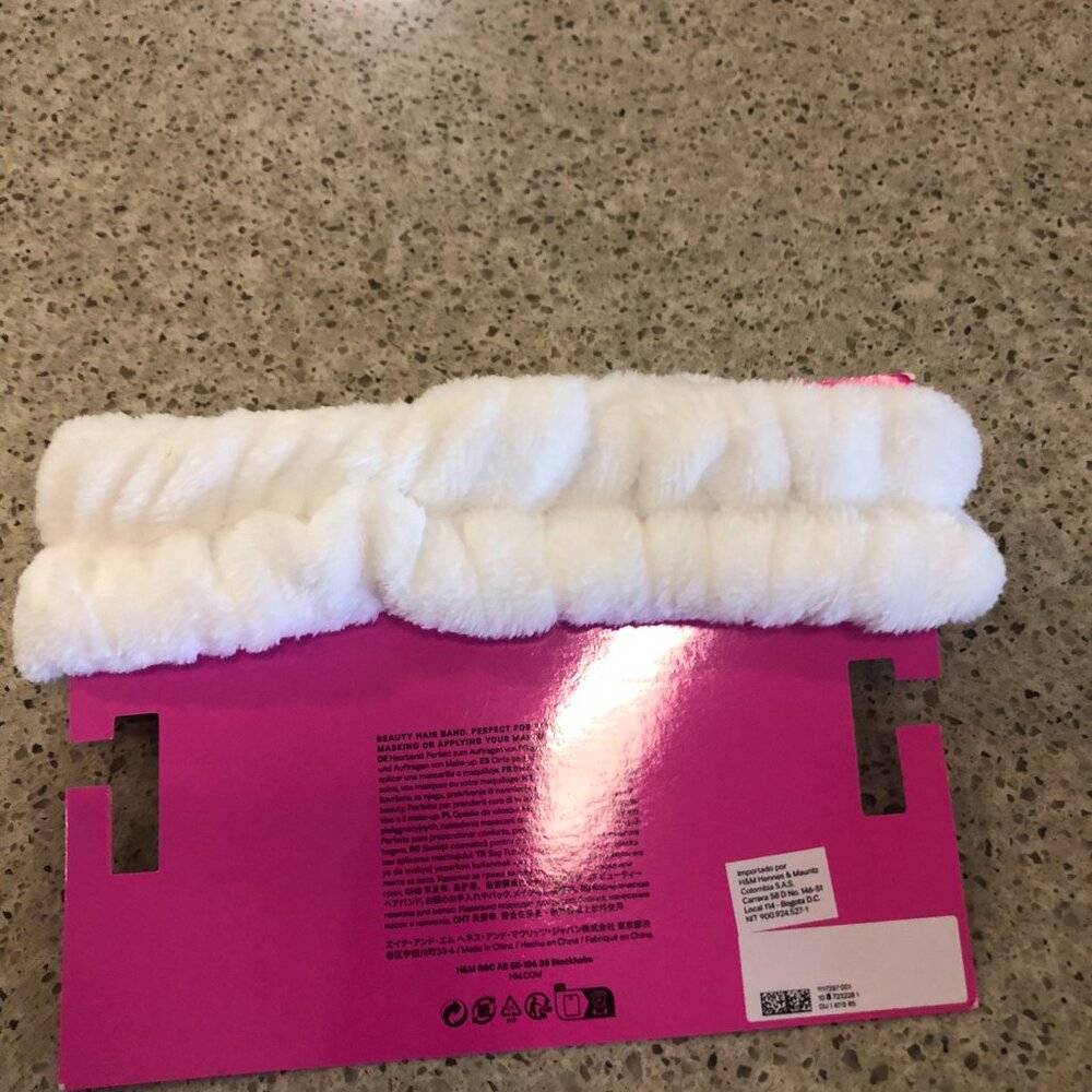 H&M Beauty Hair Band Headband Cute Cat Ear White Spa Facial Skincare Makeup - Picture 7 of 11